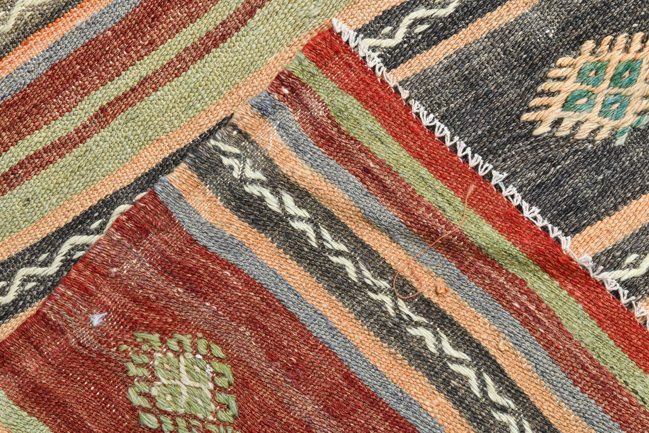 Vintage Wool Kilim Rug, 184x334 Cm