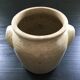 Beige stoneware plant pot/cachepot