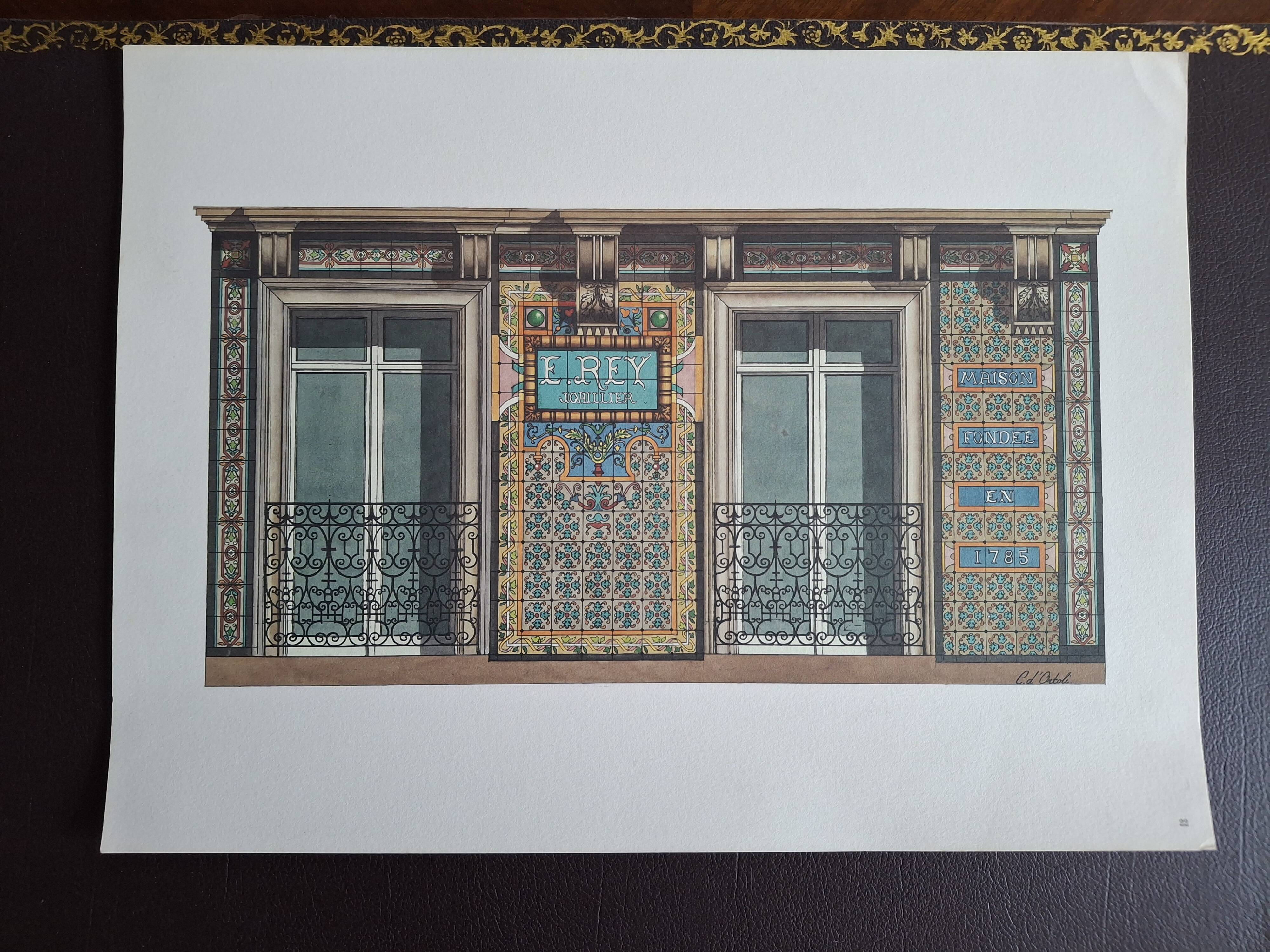 Charme de Marseille lot de 12 grandes lithographies bâtiments C. d'Ortoli