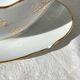 J&Ciem France 1950 white gilded porcelain sauce boat with floral pattern