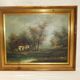 Painting on oil canvas J Evans golden frame landscape