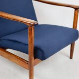 GFM-142 armchair, designed by Edmund Homa from the 70s, navy blue - 2 pieces available