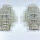 Pair of XL clear murano glass elements wall lamps produced in Italy during the 70s. Attributable to