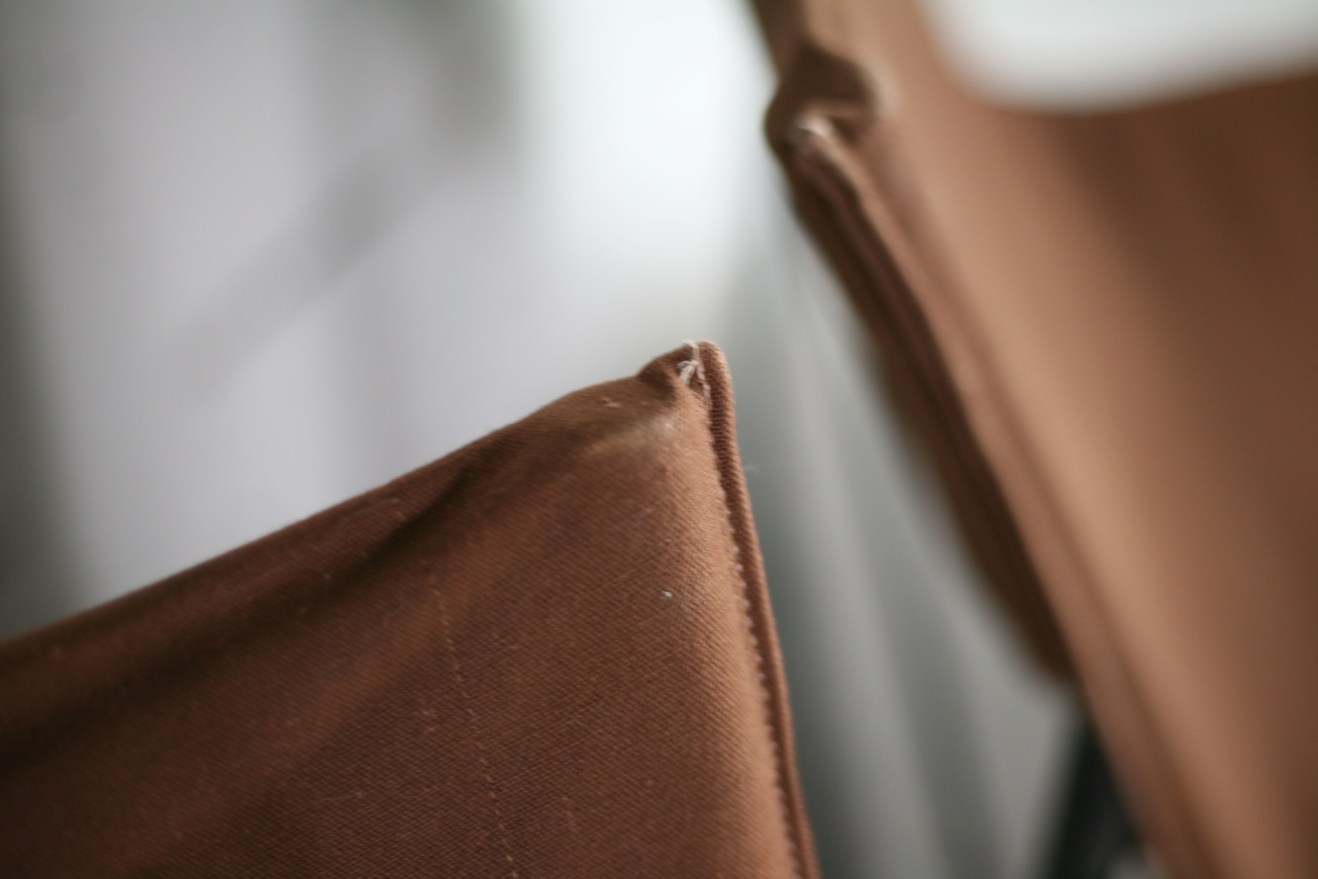 Pair of KEBE drivers, Denmark, circa 1975. Steel and "chocolate" canvas