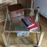 Coffee table beveled glass Pierre Vandel 70s