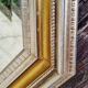 Octagonal mirror wood with frieze of oves, beveled mirror, 20s 66x86cm
