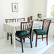 Lot de 4 chaises vintage bois brun, assise verte, style années 50