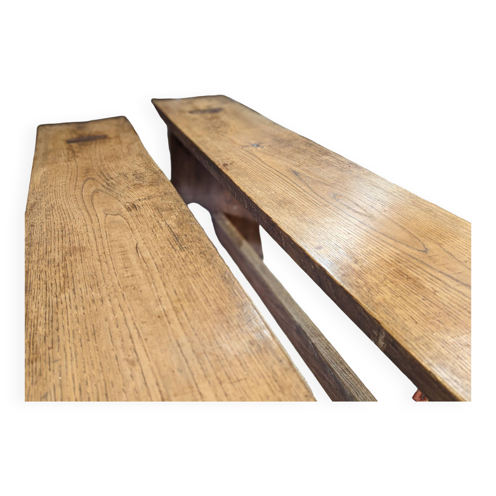 Pair of chestnut benches
