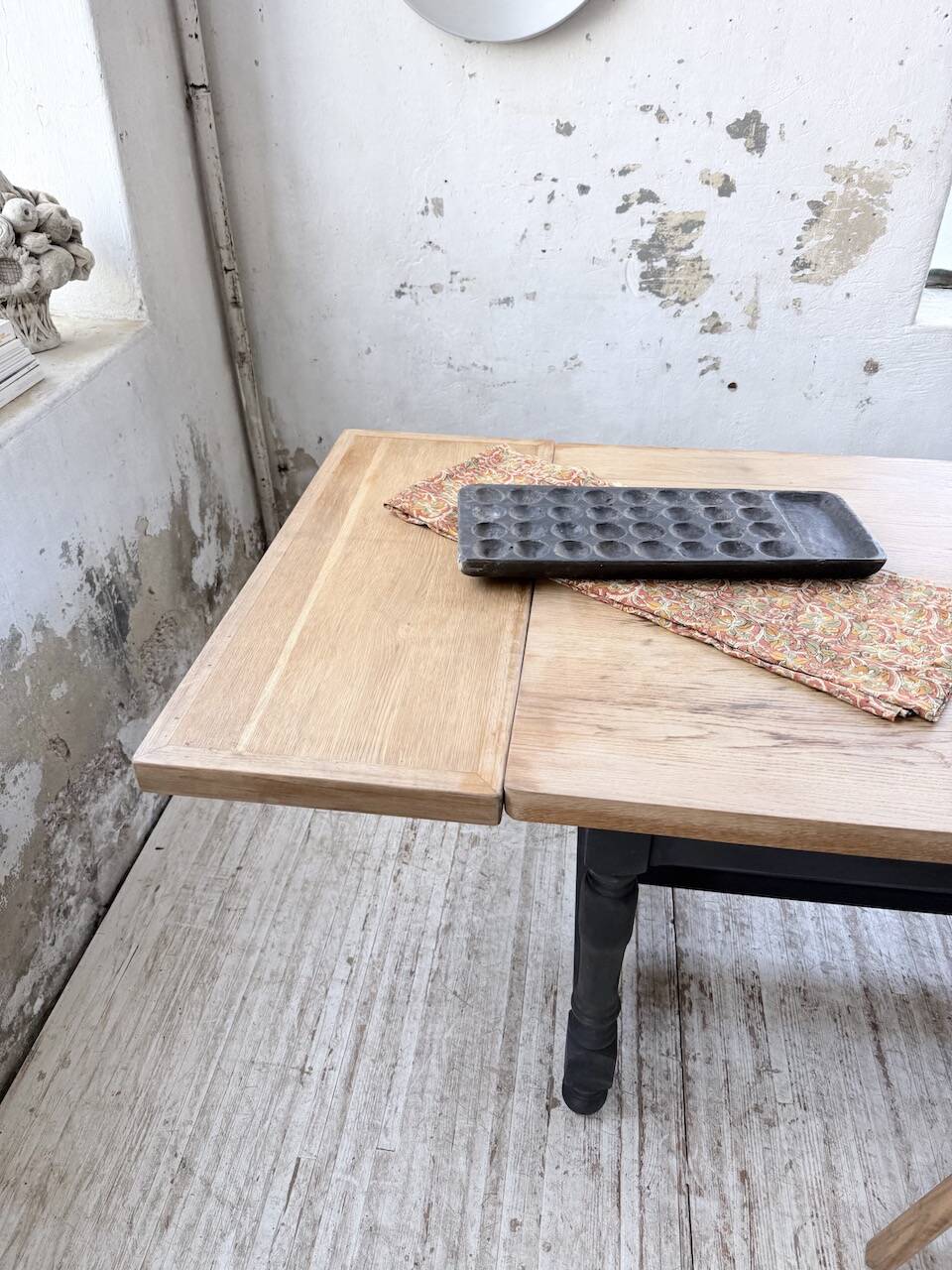 Table de ferme en chêne avec rallonges