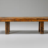 Rustic modern oak coffee table wabi sabi zen - 1960's