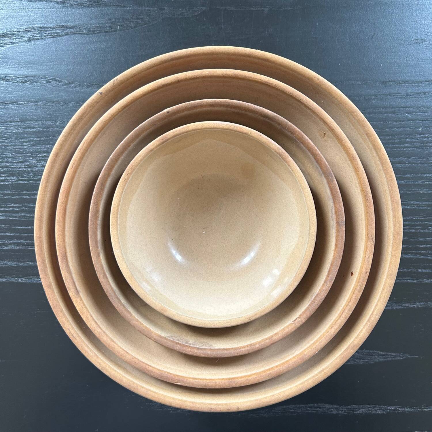 Series of 4 Gien sandstone bowls