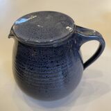 complete blue coffee service in enameled ceramic, Bernard Thiran, ca 1970