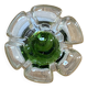 Vintage ceiling light Murano glass Mazzega green flower and stainless steel