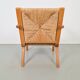 Chaises en bois brutalistes modernistes en paille, années 1940, ensemble de 3