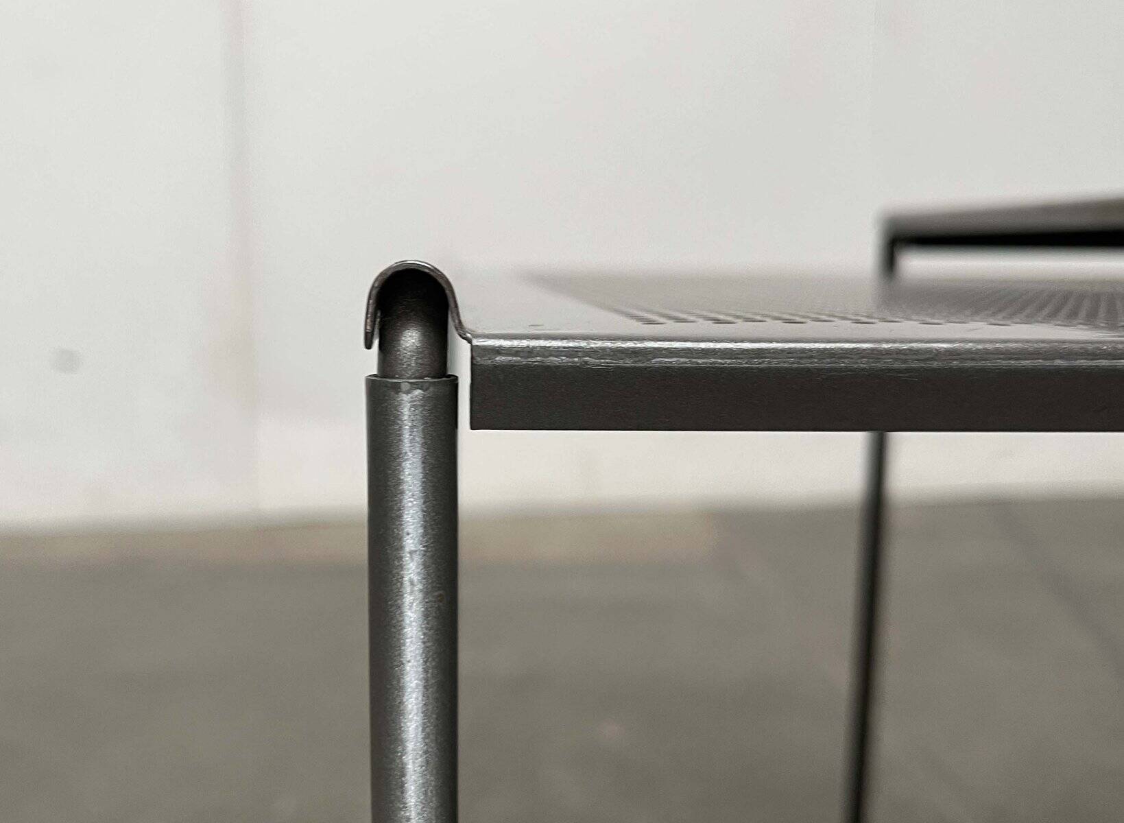 Postmodern perforated metal nesting side tables from Ikea, 1980s, set of 2.