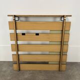 Teak wall coat rack and mirror, 60s, cloakroom