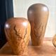 Pair of wooden vases