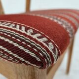 1960s, pair of Danish dining chairs, solid oak wood, furniture wool.