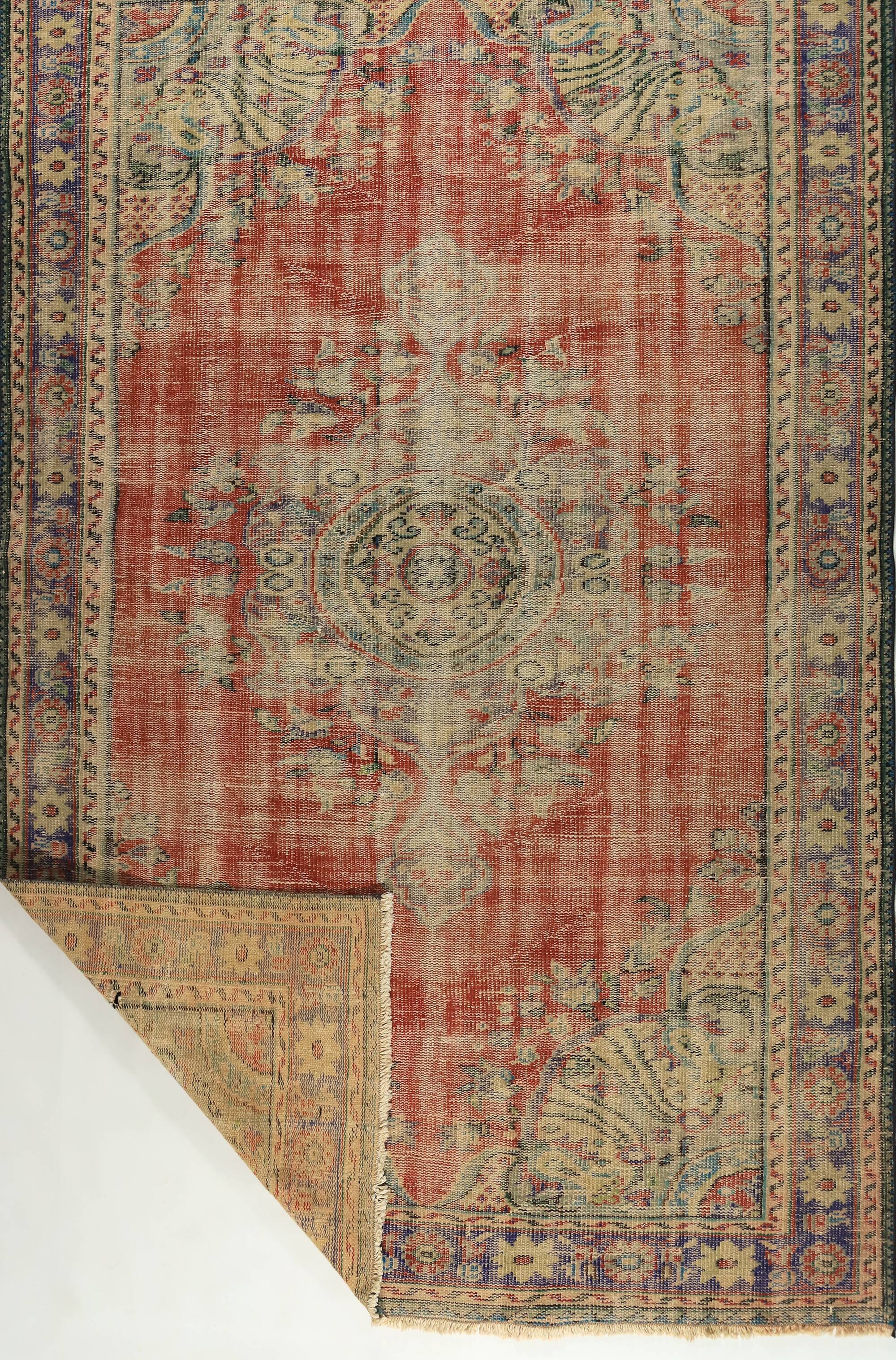 Anatolian handmade vintage rug 275 cm x 169 cm