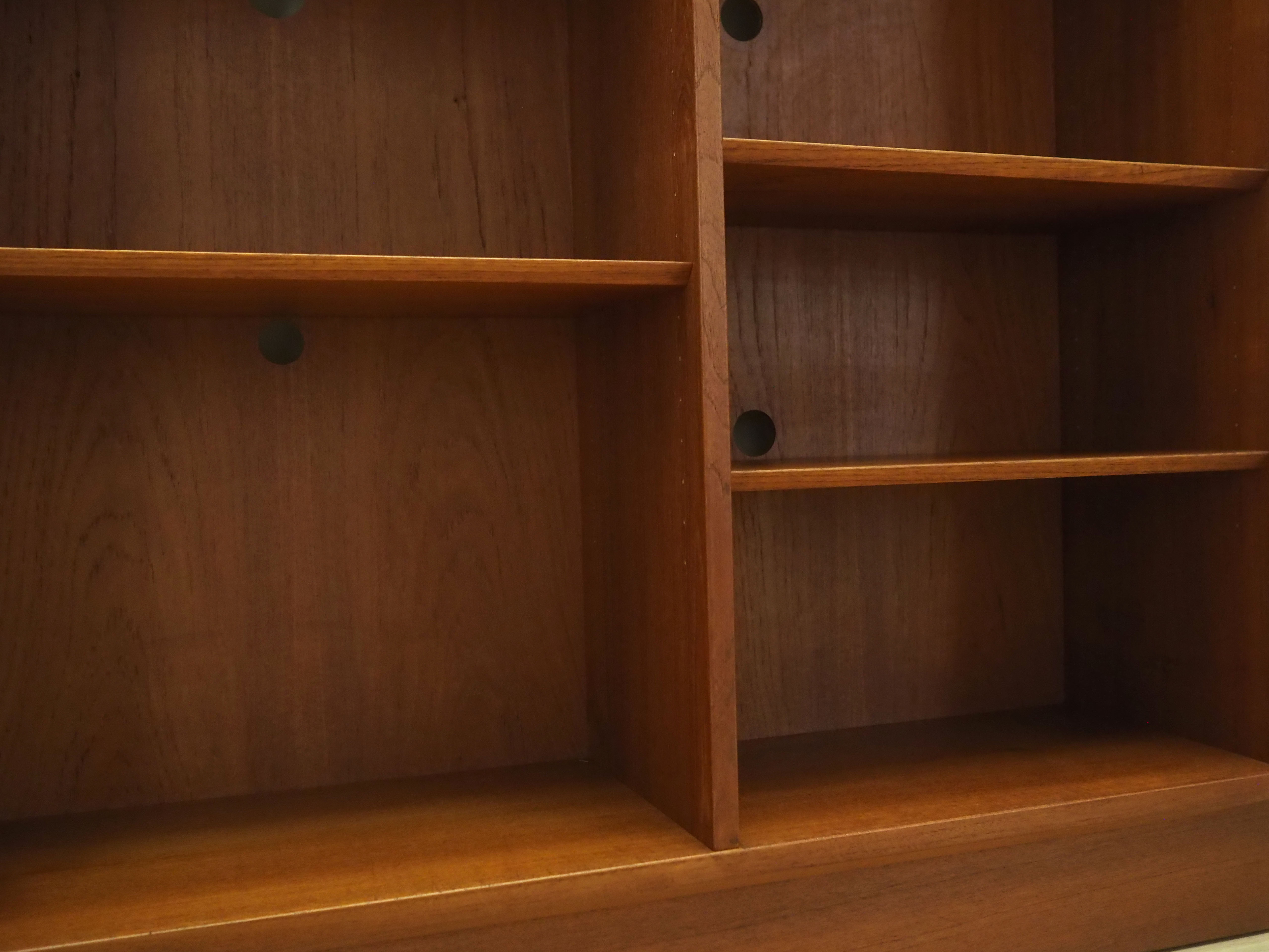 Teak bookcase, Danish design, 1970s, manufactured by Hundevad