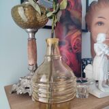 Vase en verre jaune année 60