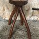 Tabouret Sellette Bois Brut + Assise Rondin Vintage