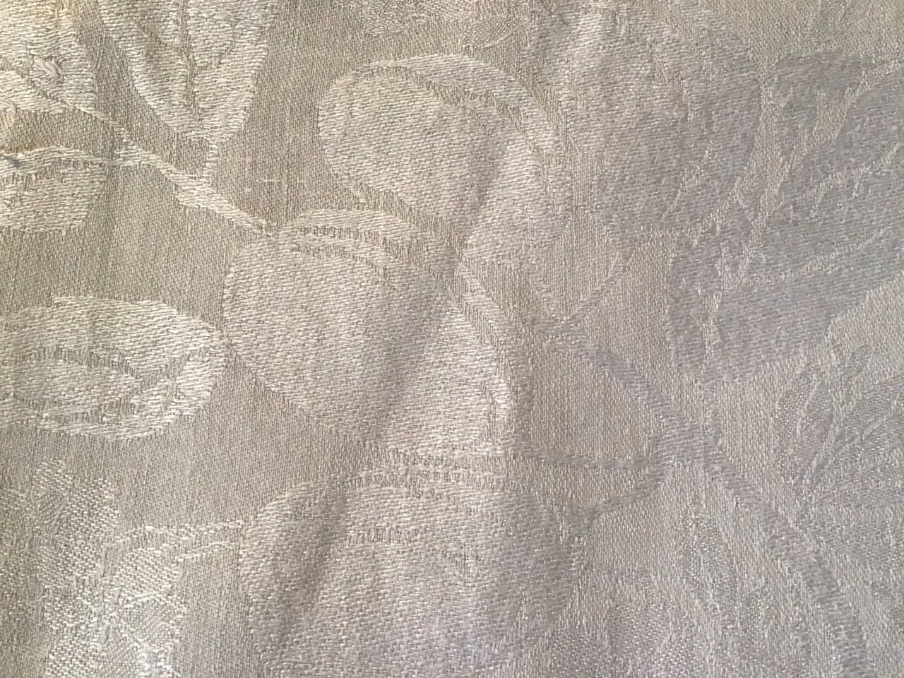 Square linen tablecloth marked RA