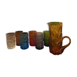 Set of 6 glasses and a carafe by Geoffrey Baxter