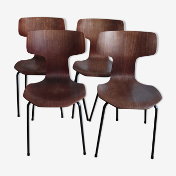 Set of 4 chairs Arne Jacobsen 60s