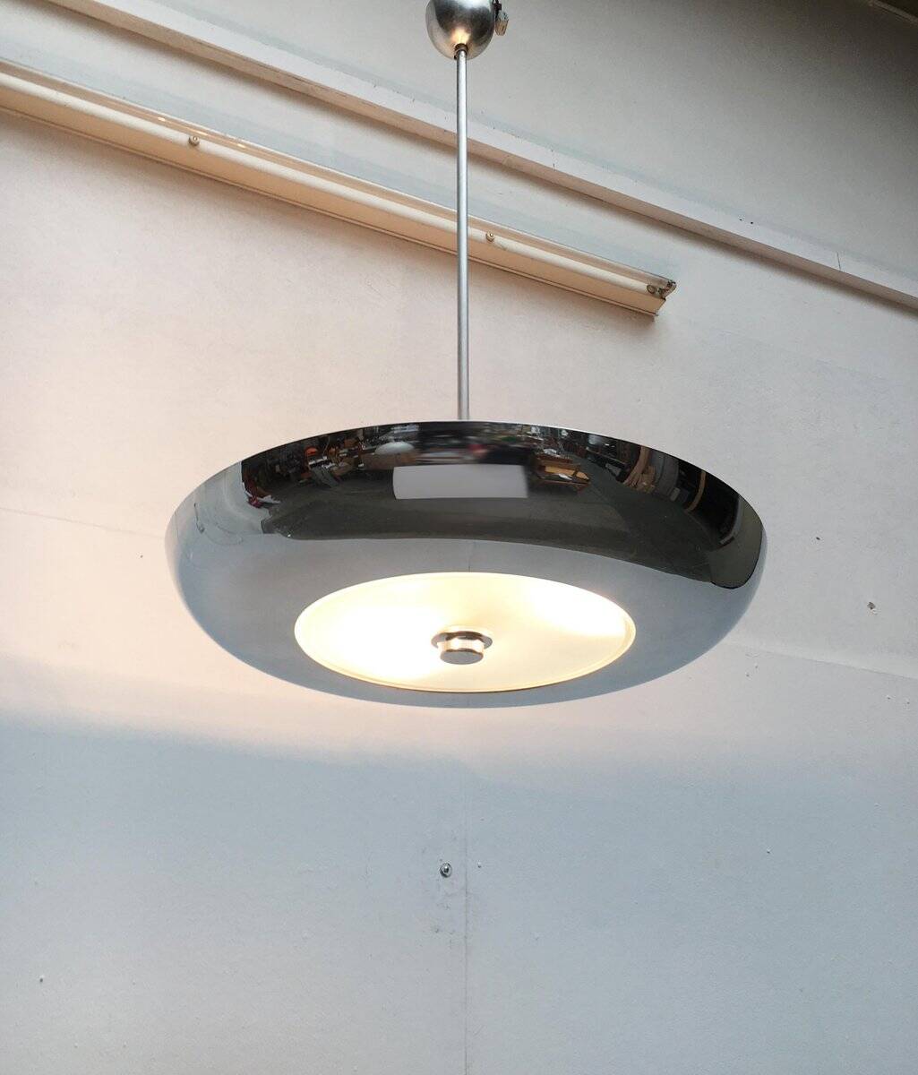 Mid-century Art Deco glass pendant light