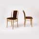 Suite de 2 chaises en bois courbé et velours marron par TON