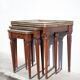 Tables gigognes bois et marbre, Louis XVI style