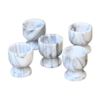 5 vintage marble coquetiers