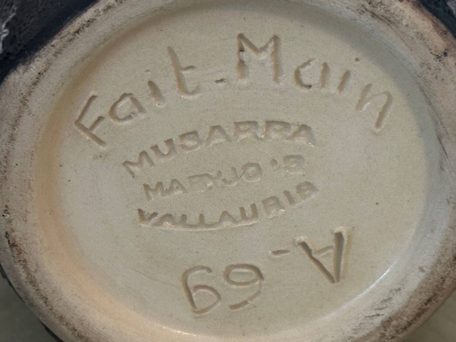 Vallauris Masarra Mobijo's ceramic earthenware vase