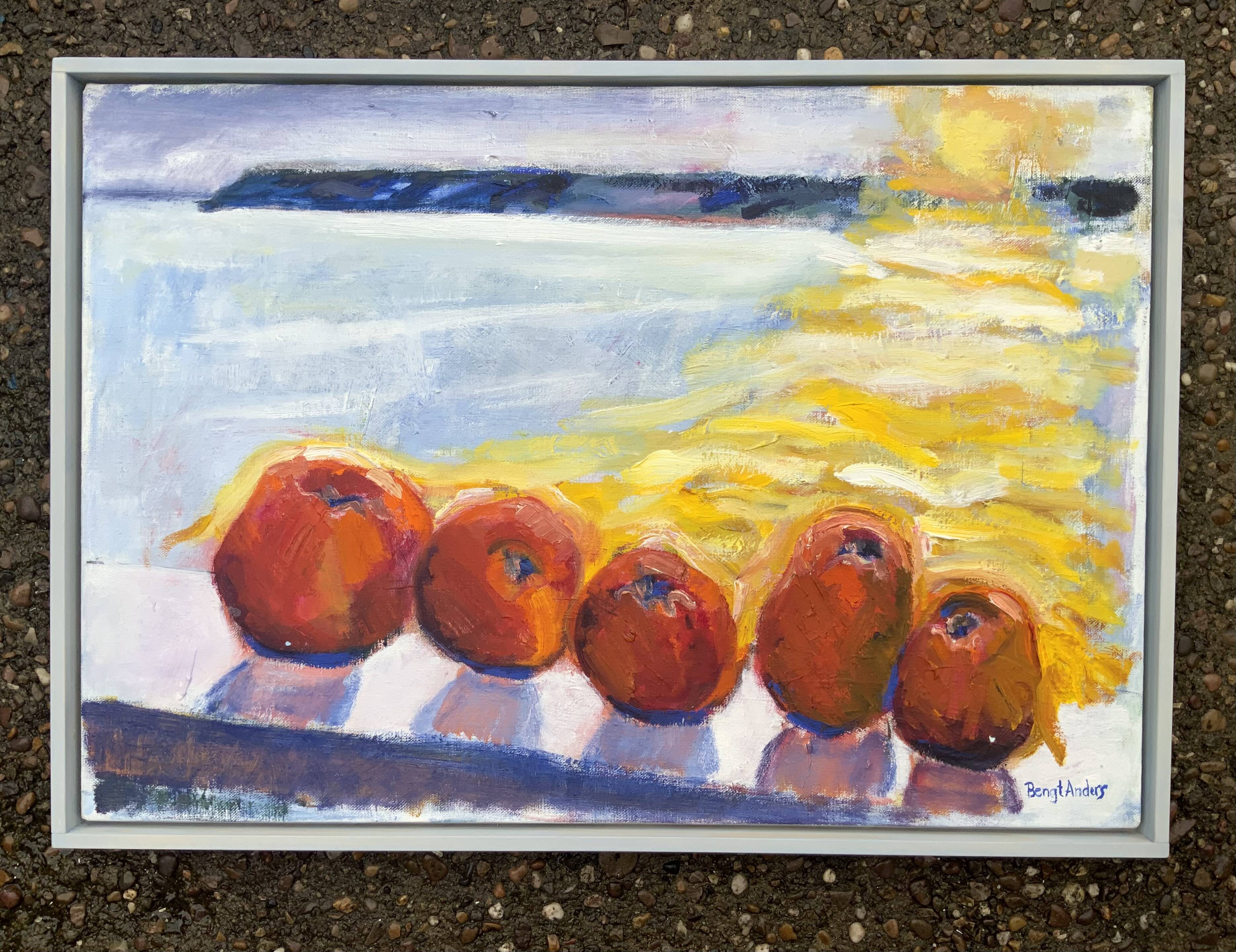 Vintage Expressionists Oil on Canvas with Apples, Signed by Bengt Anders