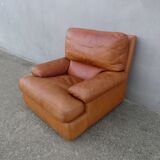 Vintage loft leather armchair DUVIVIER
