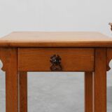Set of 2 vintage nightstands in solid oak, France ca. 1960