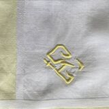 8 serviettes anciennes damassées monogrammées CG - Métis - 57x58 cm