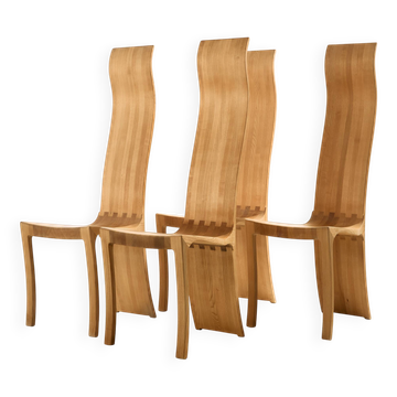 MK10620 Kragenæs solid ash dining chair by Walther Nielsen, Set of 4