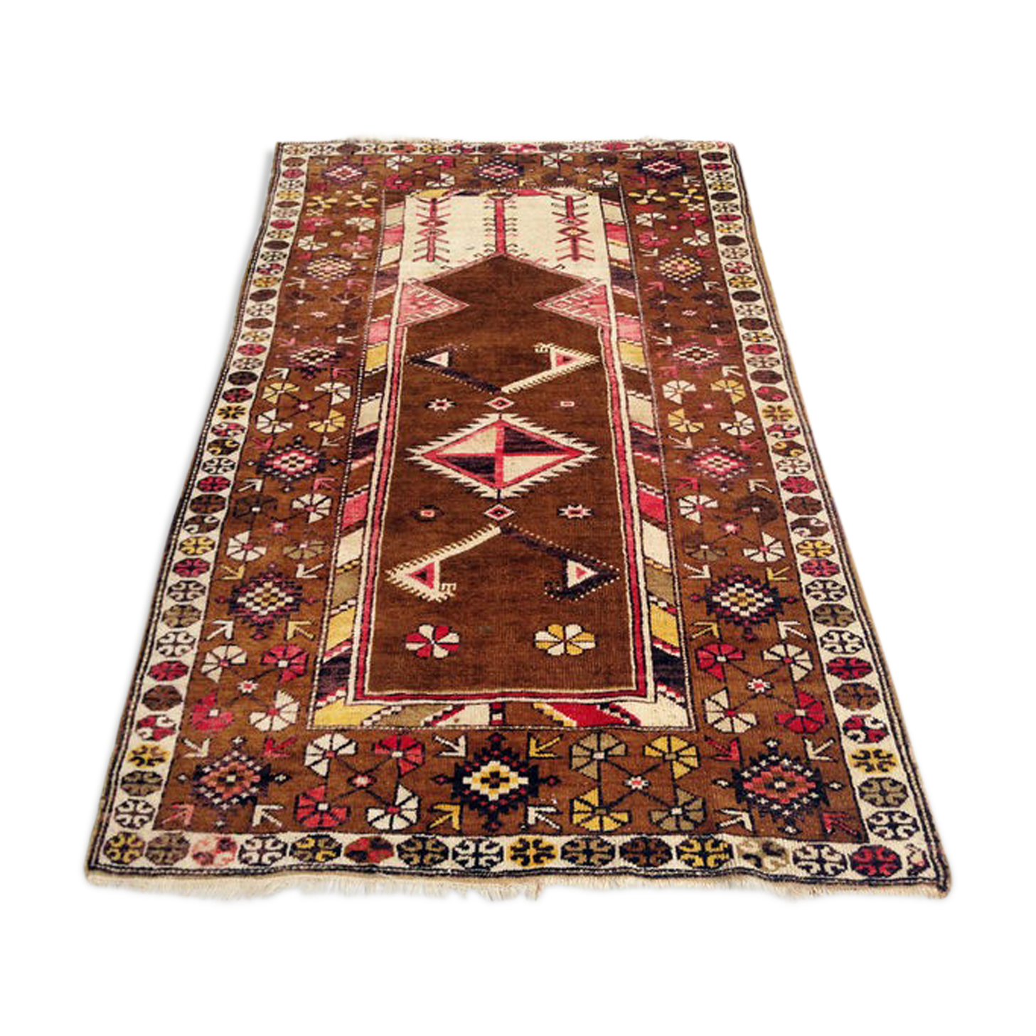 Old Kurdish Kazakh carpet 1950 - 125x205cm