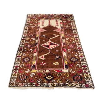 Old kazakh kurdish carpet 1950 - 125x205cm