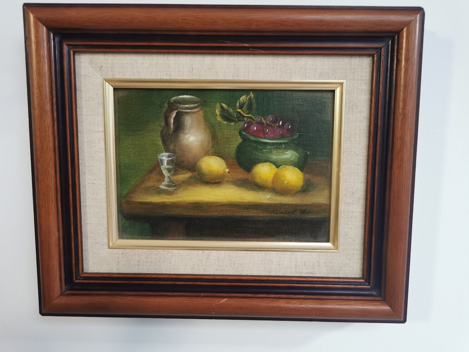 Still life, oil on panel, classic