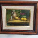 Nature morte, huile sur panneau, classique