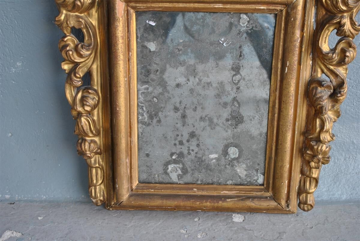 Mirror Louis XIV to time eighteenth wooden Golden 60x84cm