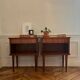 Pair of vintage bedside tables with compass feet