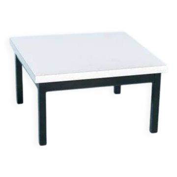 80s Memphis style coffee table, black and white side table.