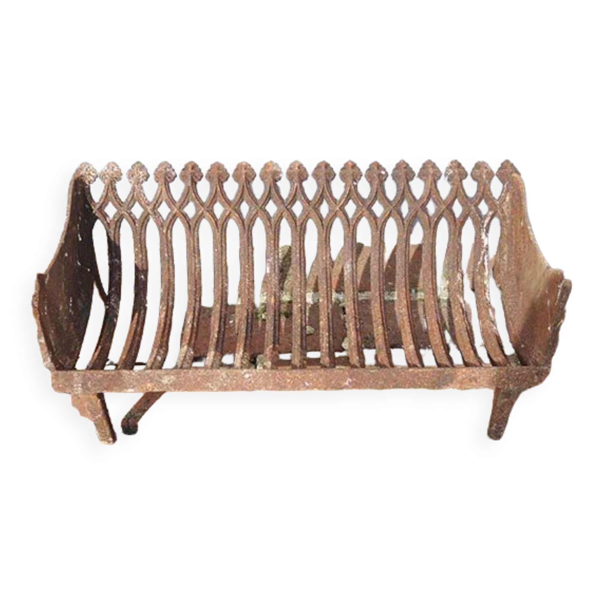 Old gate cradle with cast iron logs