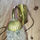 Vintage wall light in brass and textured glass – 60s/70s style