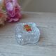 Old small square crystal box Anna Hütte