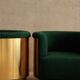 Set of 2 Mid-century brass swivel lounge chairs, Italy mid-century
